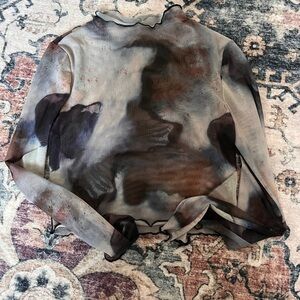 Elegant Multicolor Sheer Women's Top